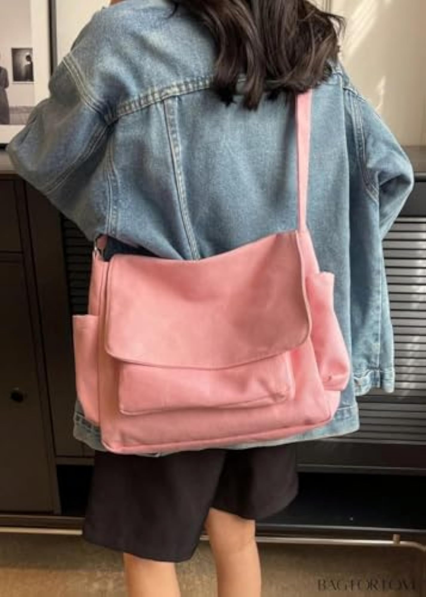 Canvas Messenger Bag, Casual Crossbody Shoulder Bag